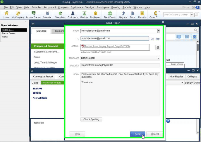 Configuring Quickbooks to Send Emails Insynq Cloud Hosting